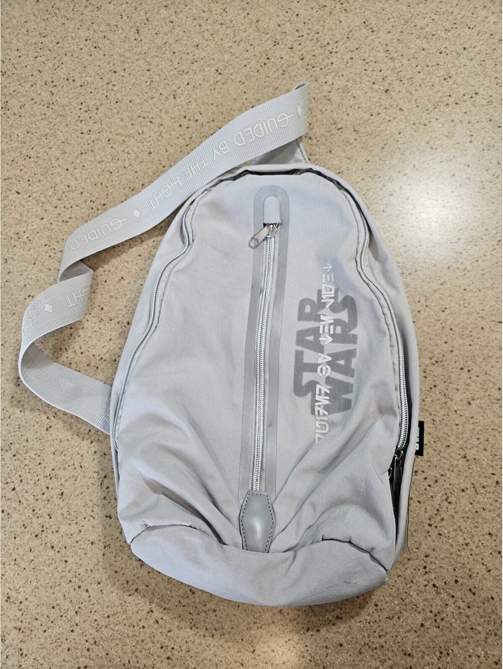 Star Wars Themed Light Gray Sling Bag with Adjustable Strap